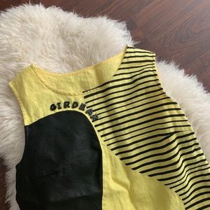 Yellow and Black Shift Dress